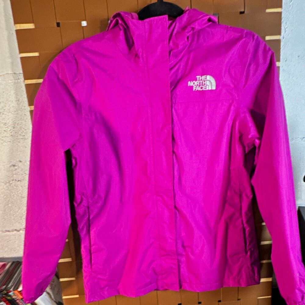 The North Face Girls Pink Hooded Windbreaker Jacket Full Zip Mesh Lined L